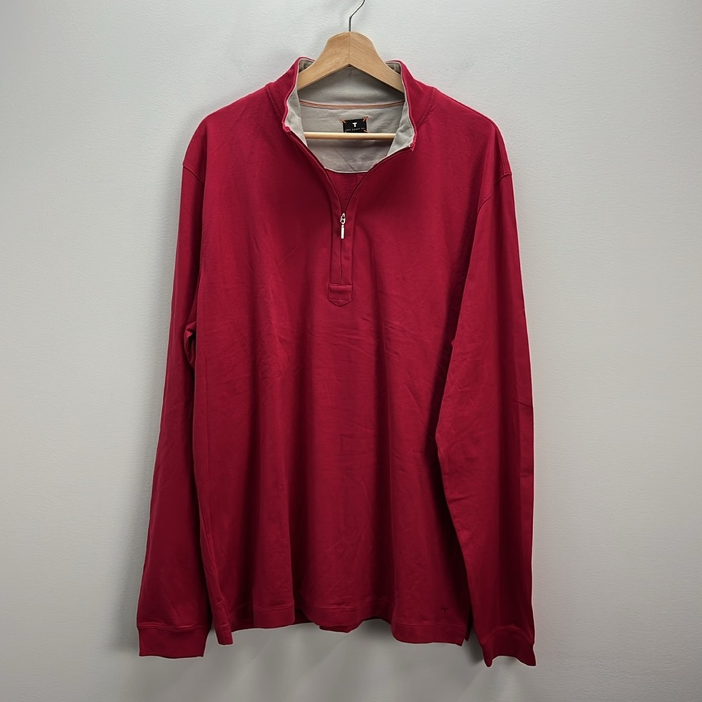 Left Coast Tee Quarter Zip Pullover Pima Cotton Mens XL Preppy Business Casual